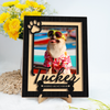 Personalized Pet Memorial Photo Frame, Custom Dog Loss Wooden Sign, Paw Print Picture Plaque HO82 903034