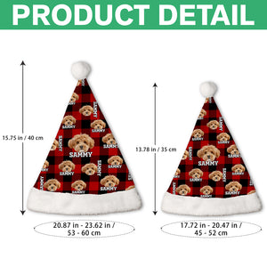 Custom Photo Name Dog Cat Flannel Christmas Santa Hat LM32 895345