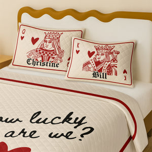 How Lucky Are We Custom Couple Name Bedding Set Valentine Gift Anniversary Gift For Couple CH07 899846