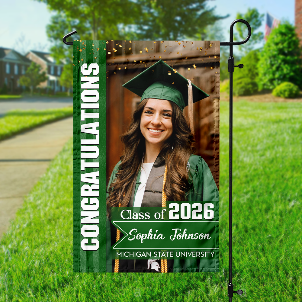 Custom Photo Congratulations Class Of 2026 Graduation Garden Flag TH10 169031