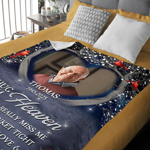 Personalized A Hug From Heaven Custom Photo Memorial Blanket CH07 896454