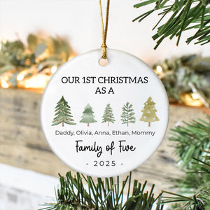 Our 1st Christmas As A Tree Family Of Three Christmas Ceramic Ornament LM32 895429