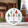 Personalized Family Christmas Tree 3D Inflated - Personalized Circle Ceramic Ornament LM32 895899