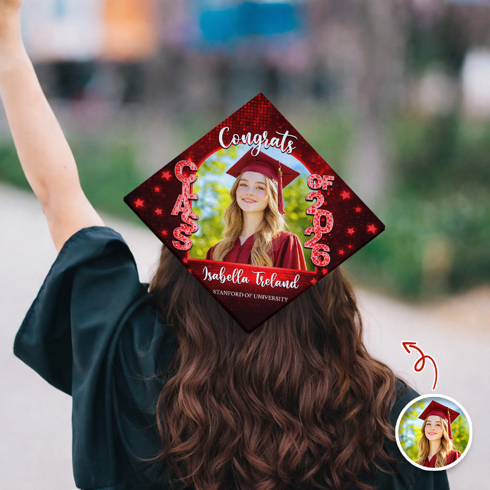 Custom Photo Congrats Graduate Class Of 2026 Cap Topper HO82 901880