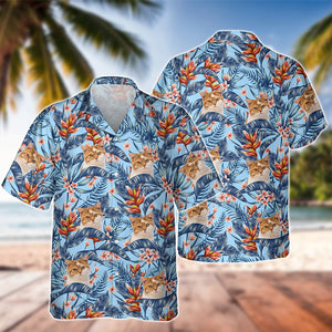 Custom Cat Photo In The Air Hawaii Shirt Gift For Cat Lovers HO82 893836