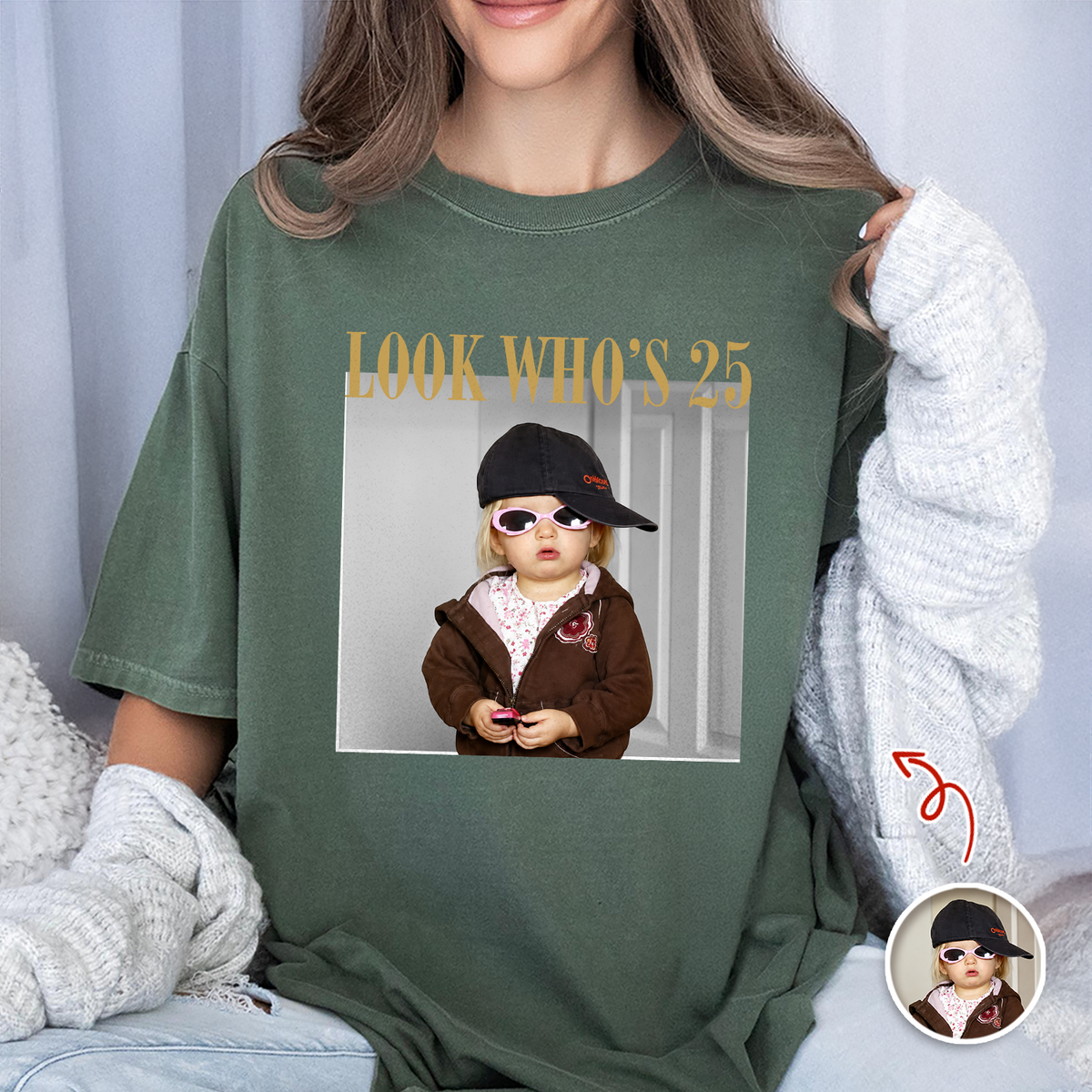 Personalized Vintage Photo And Year Look Who’s Funny Birthday Comfort Shirt HA75 921812