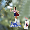 Custom Photo Cheerleading Team Christmas Gift Acrylic Ornament HA75 897344
