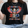 America 250 Years 1776–2026 Patriotic Eagle T-Shirt, USA Flag Independence Day Dark Shirt CH07 911092