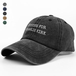 Justice for Charlie Kirk Washed Denim Baseball Cap HO82 65764