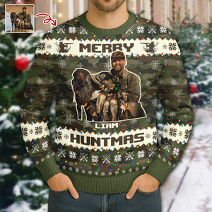 Custom Photo Duck Hunting Lovers Ugly Sweater LM32 897243