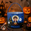 Custom Face Photo Little Vampire Trick or Treat Basket - Kids Halloween Gift HO82 903170