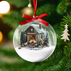 Personalized Chicken Farm Christmas 3D Ball Ornament For Farmhouse LM32 897115