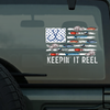 Keepin' It Reel Fishing Lure Flag Car Decal Sticker LM32 669335