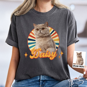 Custom Cute Cat Photo Retro Comfort Shirt For Cat Lovers LM32 895745