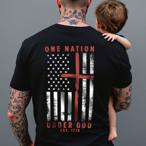 One Nation Under God Est 1776 Backside Shirt LM32 895453