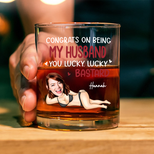 Custom Photo Anniversary Wedding Personalized Whiskey Glass Gifts For Husband And Wife, Him And Her LM32 897633