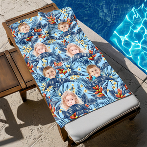 Custom Hawaii In The Air Face Human Photo Beach Towel HO82 894006
