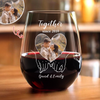 Custom Photo Forever And Always - Couple Personalized Wine Glass HA75 920038