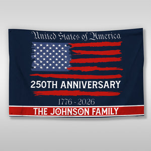 Personalized Family Name USA 250th Anniversary Banner House Flag TH10 898293