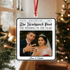 Custom Photo The Newspaper Newlywed Post Acrylic Ornament Christmas Gift For Couples, Husband, Wife HO82 894832