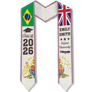 Custom Photo With Country Flag Class Of 2026 Stole Graduation Gift, Senior Gift LM32 897699