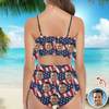 Custom Photo American Flag Independence Day Women's Bikini Swimsuit LM32 899863