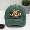 Custom Photo Dog Cat Dad Washed Denim Baseball Cap Ver US Flag Vintage HA75 892530