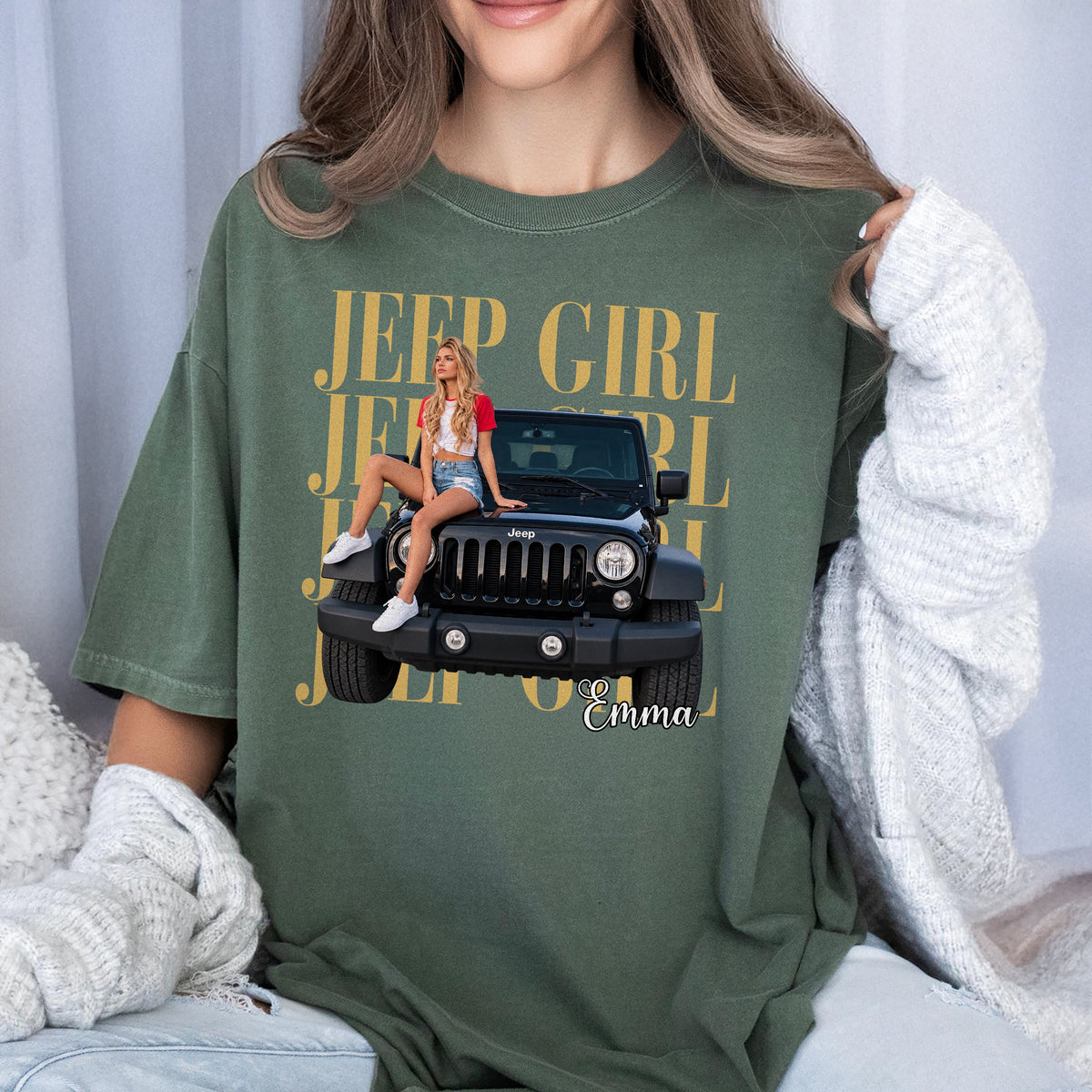 Custom Photo And Name Jeep Girl Comfort Shirt TH10 170695