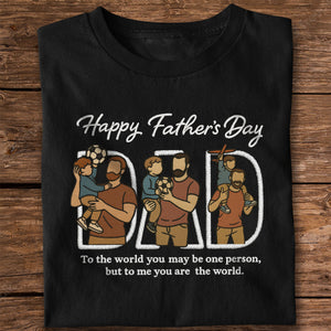 Custom Portrait Photo Happy Father's Day Dad With Kid Embroidered Shirt LM32 893537