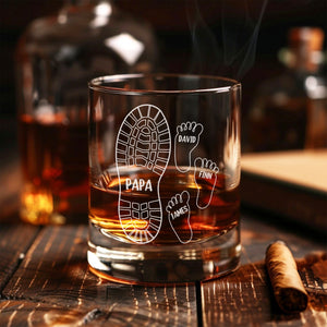 Personalized We're Following Your Footsteps Father Whiskey Glass LM32 893553