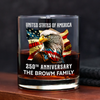 Custom Family Name United States Of America 1776-2026 250th Anniversary Eagle Whiskey Glass LM32 669349