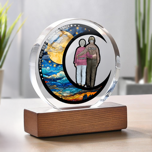 I Want To Grow Old With You Couple Personalized Round Acrylic Frame Block TH10 894059