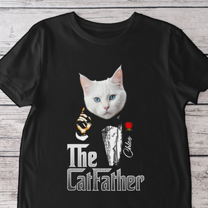 Custom Photo The Catfather Gentlemen Cat Shirt Personalized Gift For Dad HO82 893846