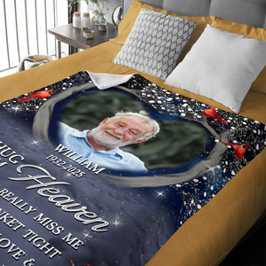 Personalized A Hug From Heaven Custom Photo Memorial Blanket CH07 896454