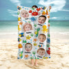 Custom Photo Cute Kid Face Watercolor Sea Creatures Summery Beach Towels CH07 895818