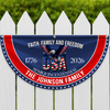 Custom Family Name Faith, Family & Freedom 250th Anniversary of America Non-Pleated Fan Flag CH07 910236