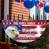 Custom Family Name Patriotic Eagle God Bless America Non-Pleated Fan Flag HA75 898790