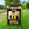 Custom Photo Congrats 2026 Multicolor Glitter Balloon Graduation Garden Flag HA75 920460