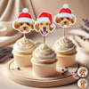 Custom Cute Face Christmas Cupcake Topper - XMAS Party Decor For Dog Lovers CH07 896330