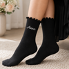 Custom Name Embroidered Ruffle Socks For Girlfriend, Wife, Bridemaids TH10 170963