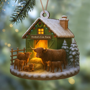 Custom Name Highland Cow Farm Wood Ornament – Christmas Gifts LM32 895619