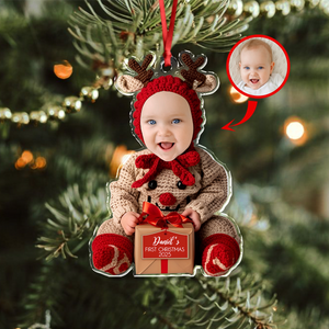 Custom Baby Photo First Christmas Acrylic Ornament HA75 897574