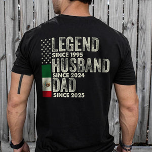 Personalized Legend Husband Dad Grandpa Back Shirt With American And Mexico Flag TH10 894317