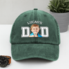 Custom Photo Kid Dad Washed Denim Baseball Cap HA75 892504
