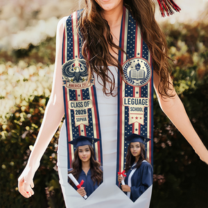 Custom Photo American 250 Senior Graduation Stole LM32 897877