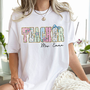 Personalized Gift For Teacher Name School Occupation Bright Shirt LM32 893769