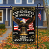 Personalized United States of America 250th Anniversary 1776–2026 Eagle & Liberty Bell Garden Flag LM32 669267
