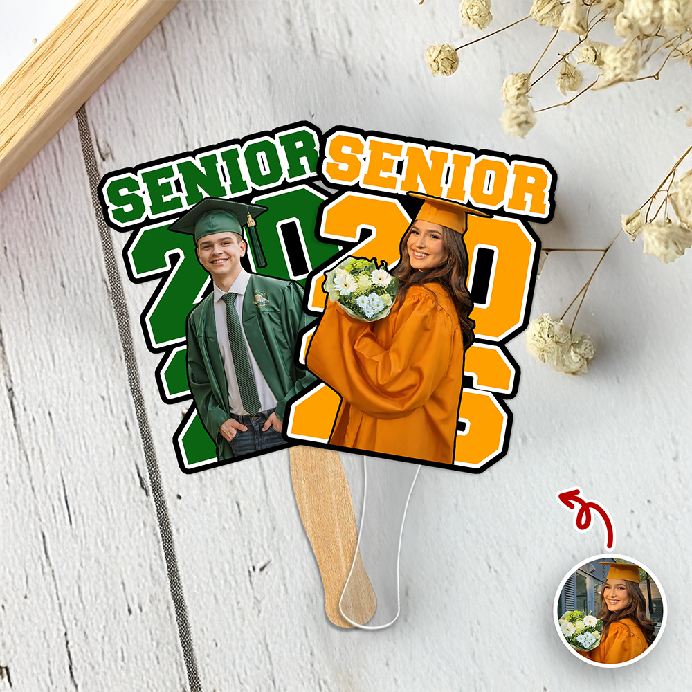 Custom Photo Senior 2026 Face Fan – Personalized Graduation Party Fan LM32 899455