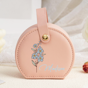Custom Name With Floral Jewelry Box With Handle TH10 894345