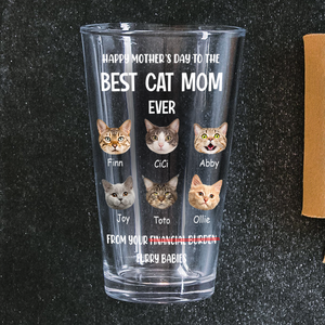 Custom Photo Happy Father's Day From Furry Babies Personalized Beer Glass CH07 895554